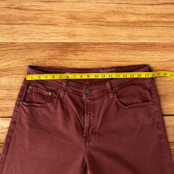 AG Everett Slim Straight Jeans - Wine Burgundy Red - Cotton Stretch - 34x28 - Picture 9 of 13
